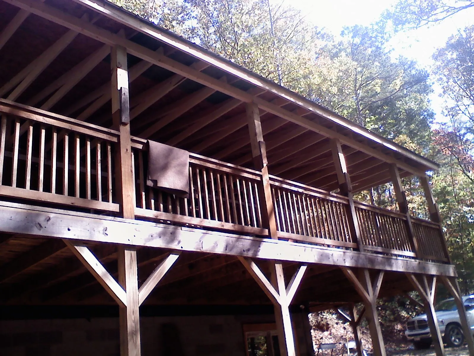 Timber framing under a new elevated porch and deck — Roof Leak Repair in Obion by Roofing Brothers